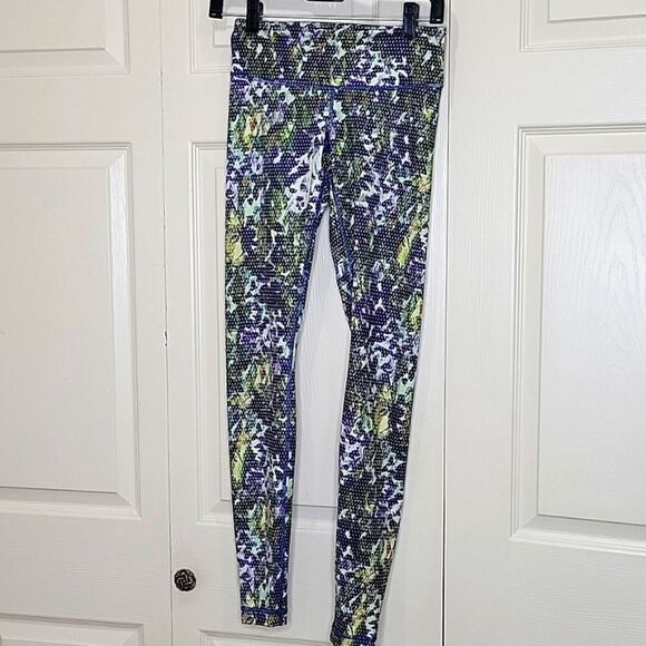 Lululemon Plum and Green Leggings Size 4 - Picture 1 of 6